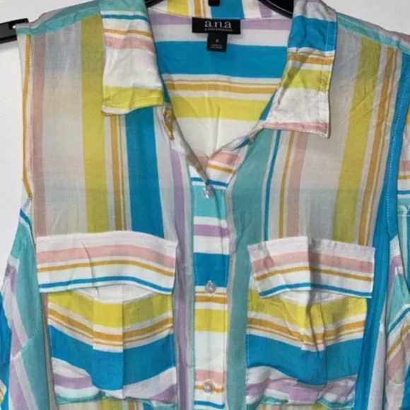 A New Approach (A.N.A) L or xL Lochlyn Stripe tank top - Picture 2 of 3